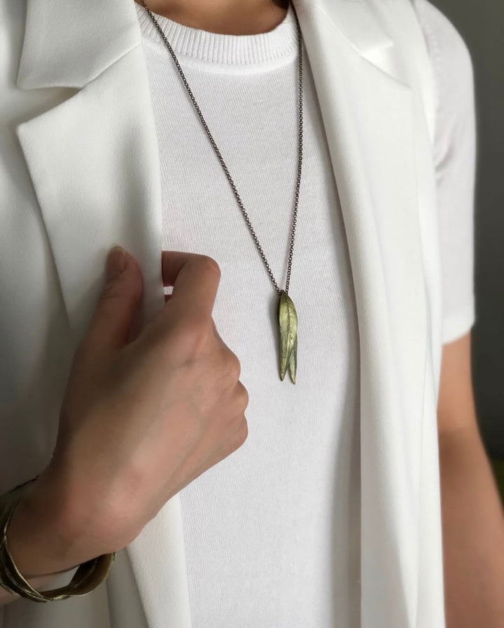 Eucalyptus Long Double Leaf Pendant