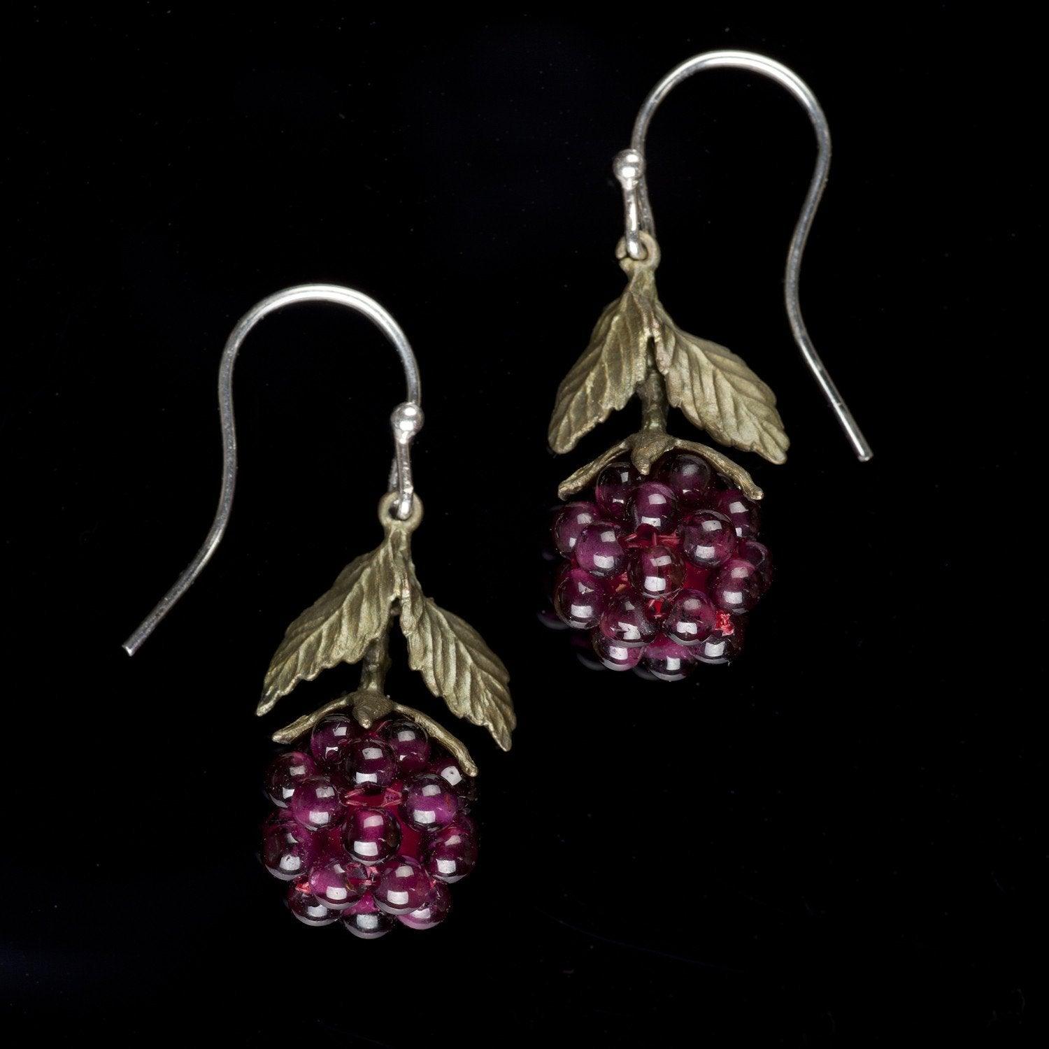 Raspberry Earrings - Wire Drop – Michael Michaud Jewellery Japan
