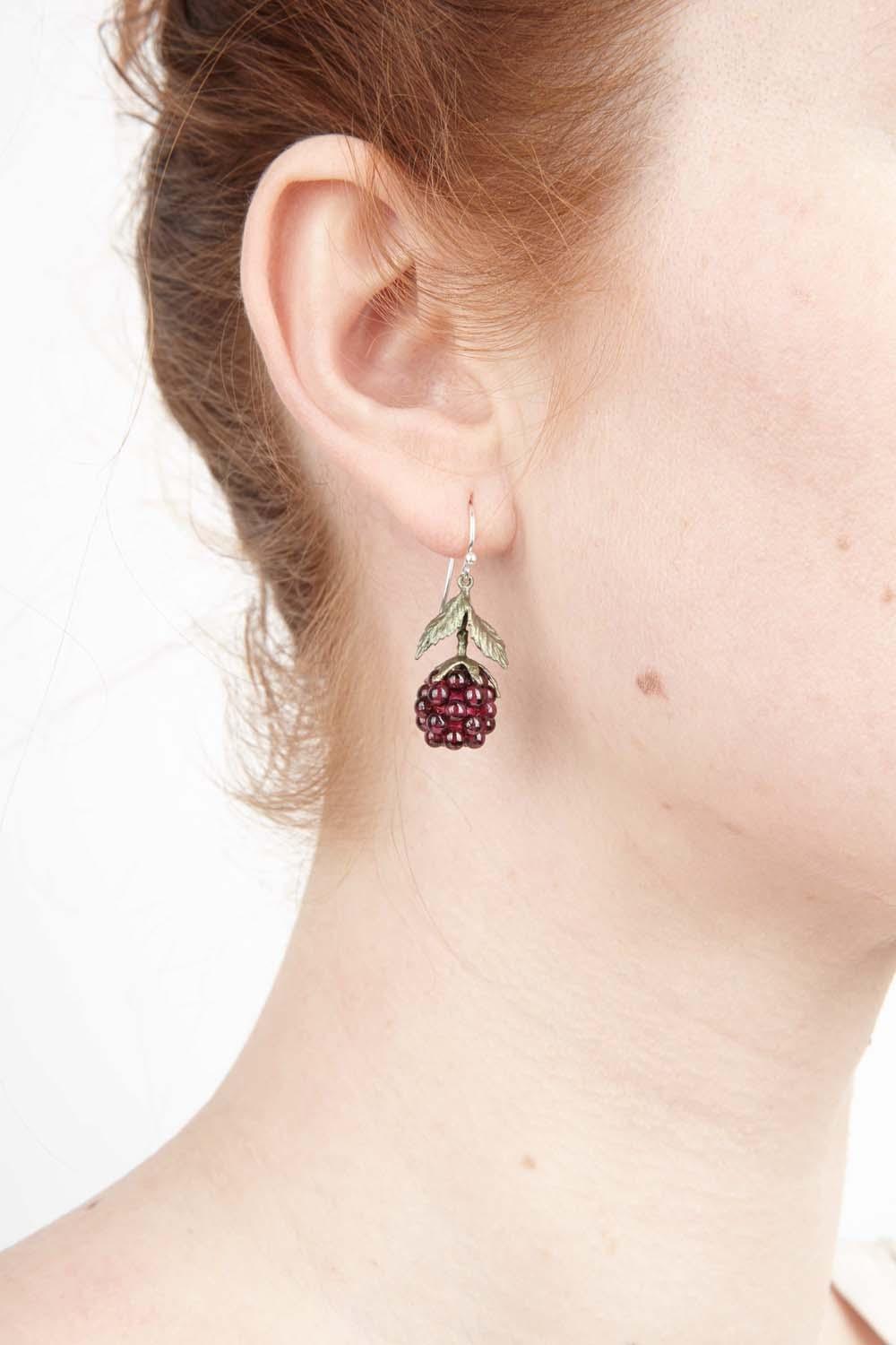 Raspberry Earrings - Wire Drop – Michael Michaud Jewellery Japan