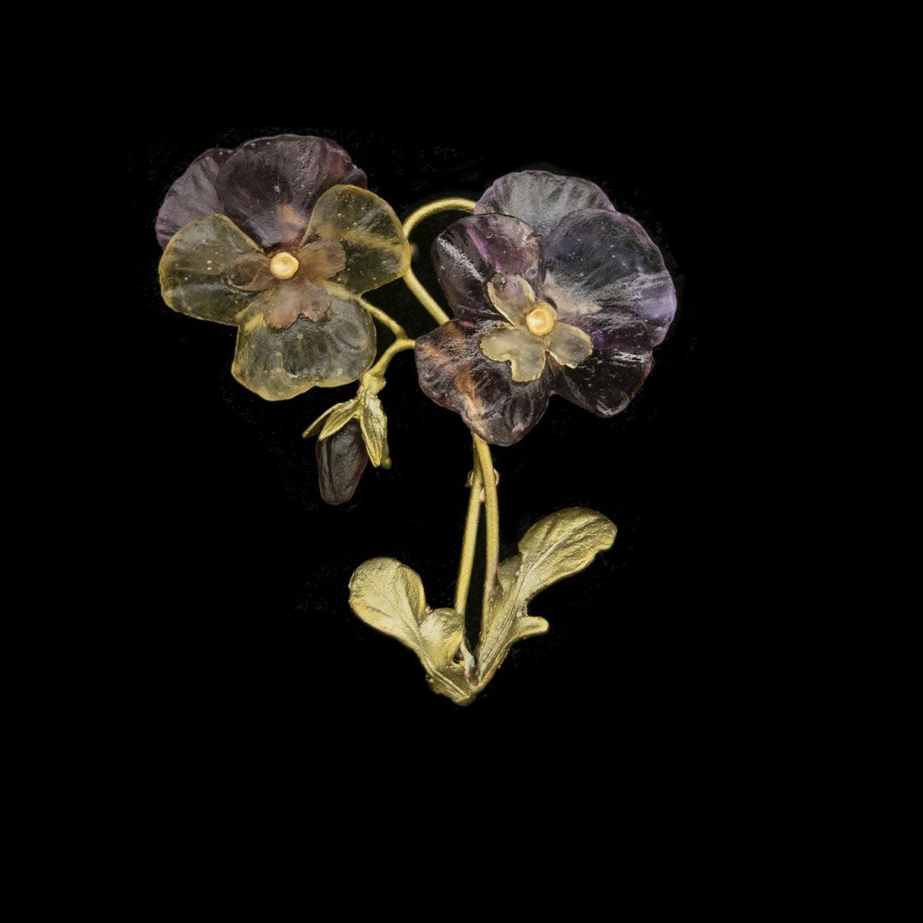 Pansies Brooch - Two Flowers – Michael Michaud Jewellery Japan