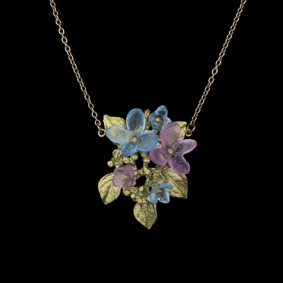 Hydrangea Blue Teller Pendant - Cluster