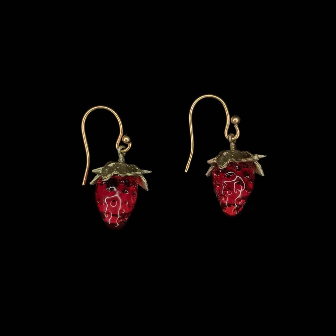 Strawberry Earrings - Dainty Wire - Michael Michaud Jewellery