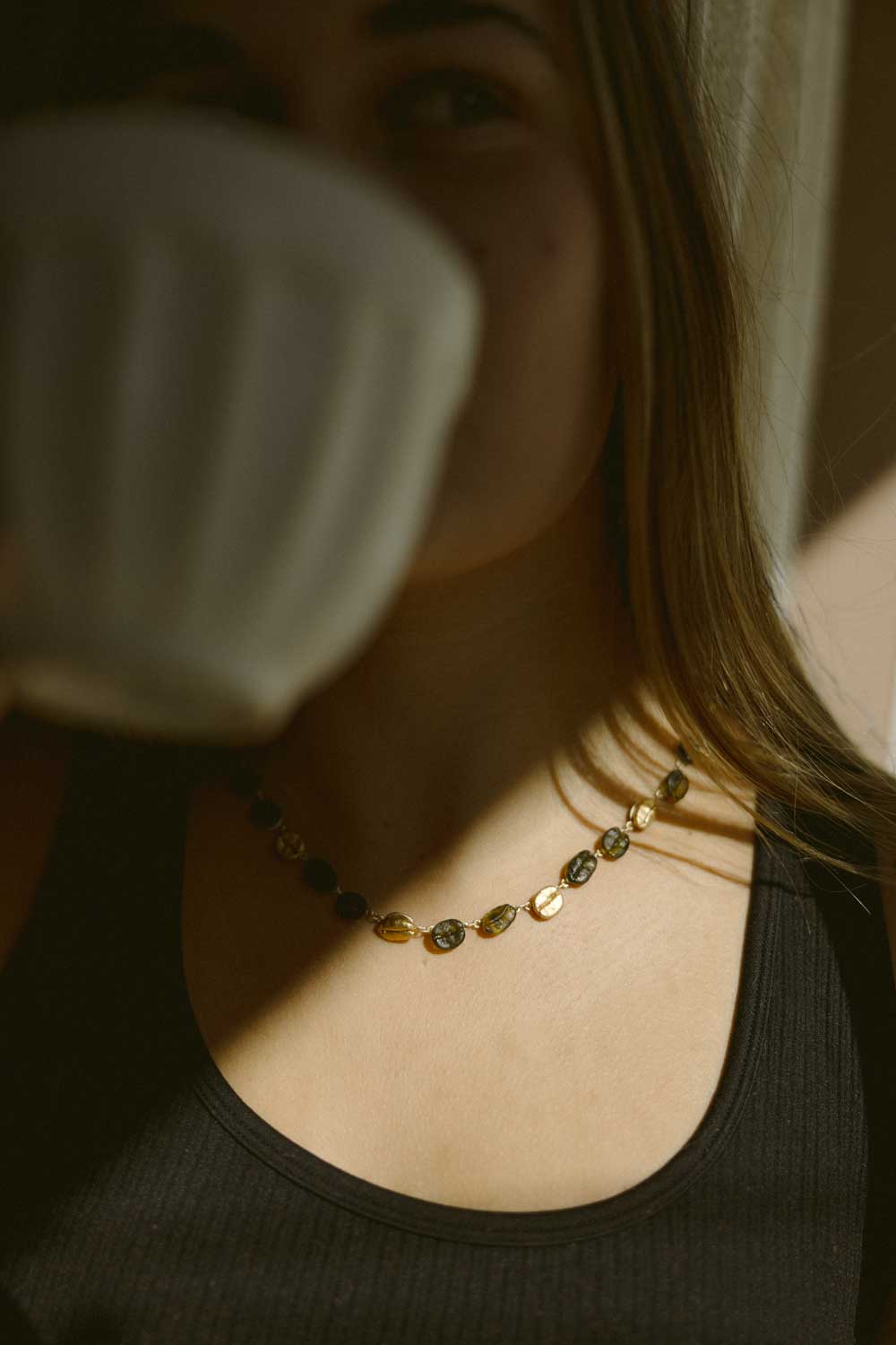 Roasted Coffee Bean Necklace