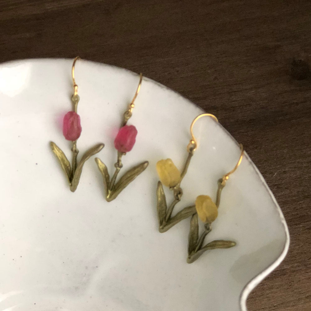 チューリップ ワイヤーピアス イエロー / Tulip Wire Earrings Yellow