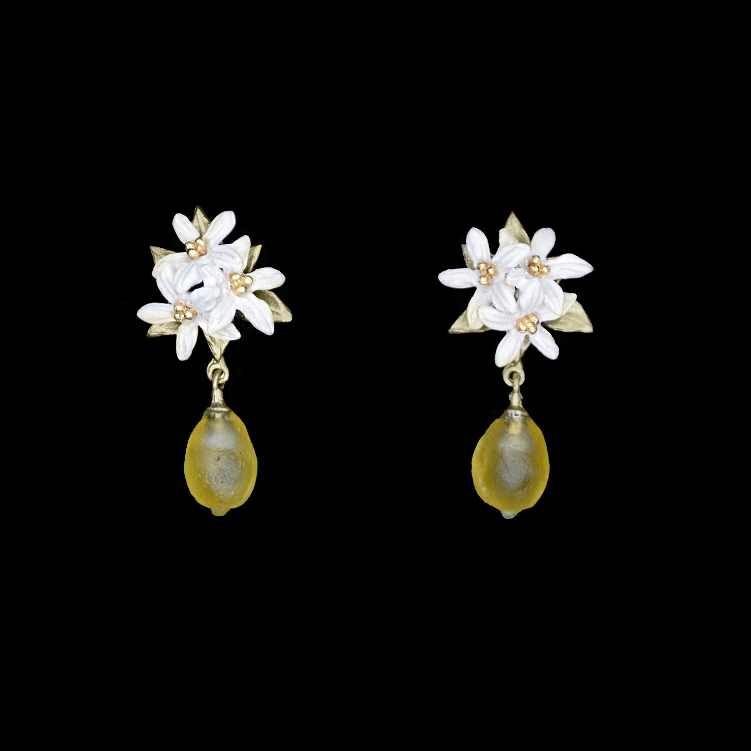 レモンドロップ フラワー ポストピアス / Lemon Drop Flower Earrings - Post