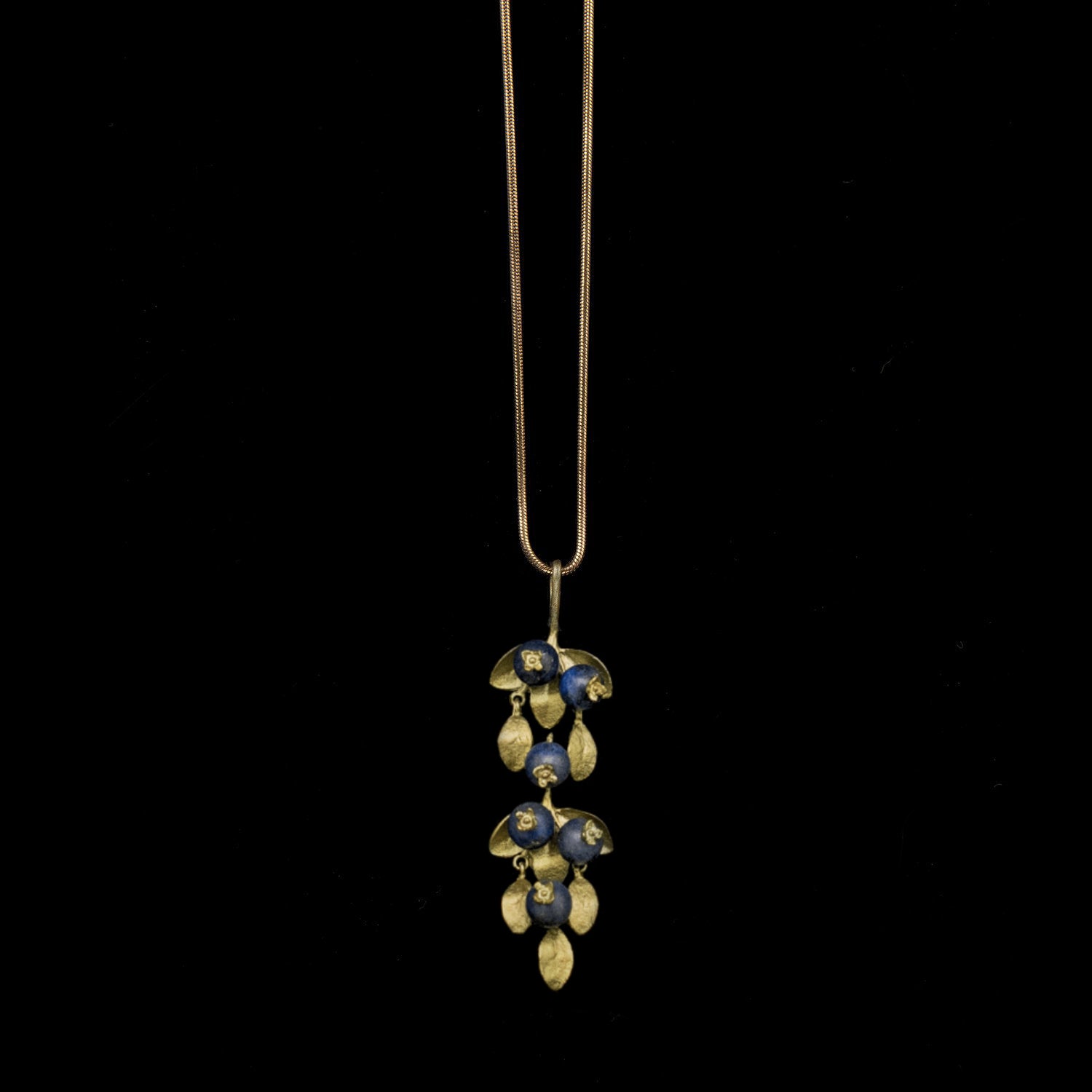 ブルーベリーのペンダント - スネークチェーン / Blueberry Pendant -Snake Chain