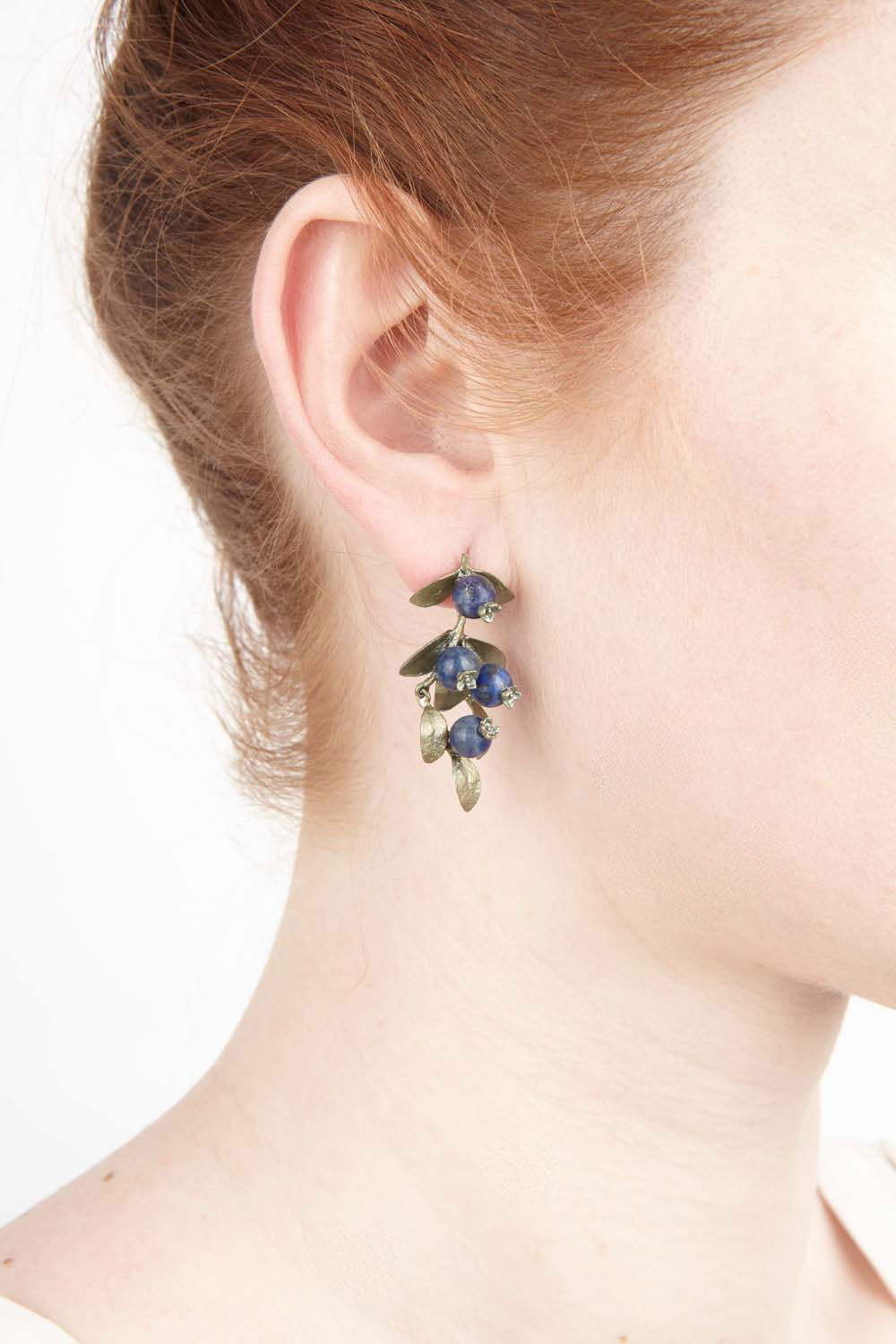 ブルーベリーのドロップピアス / Blueberry Drop Earrings