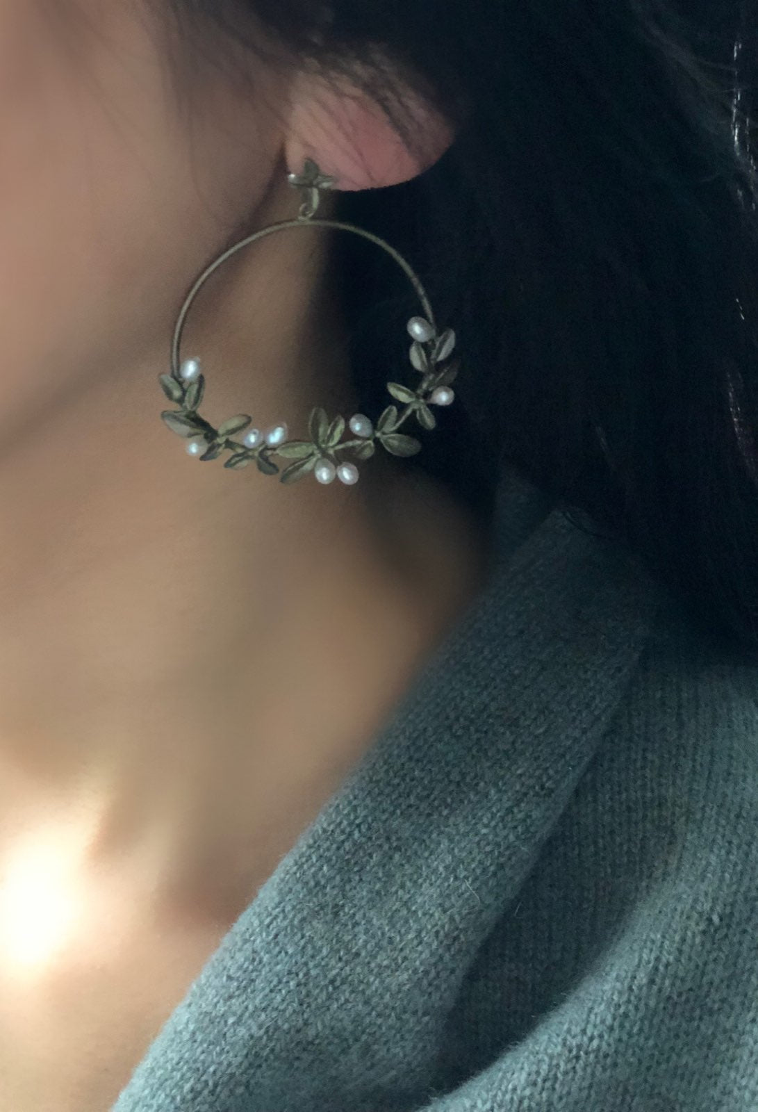 フラワータイム フープポストピアス Flowering Thyme Earrings Hoop